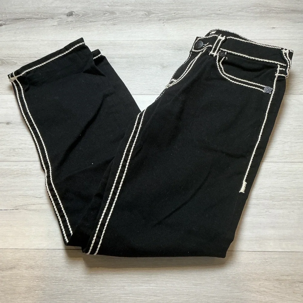 True Religion Ricky Relaxed Straight Black Jeans‎ Size 32 New Without Tags